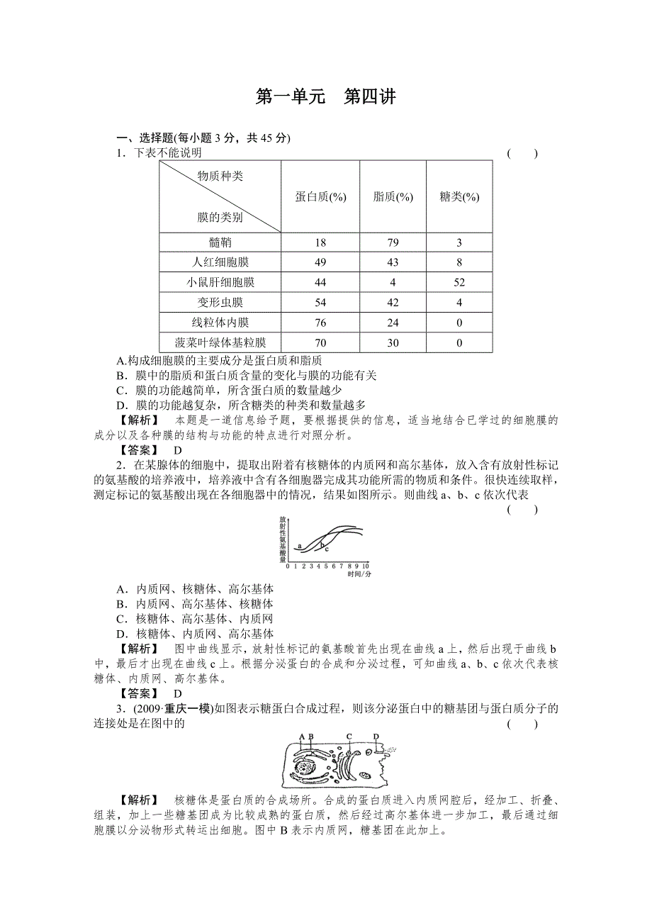 [原创]2012届高考生物第一轮专题讲练测试题4.doc_第1页