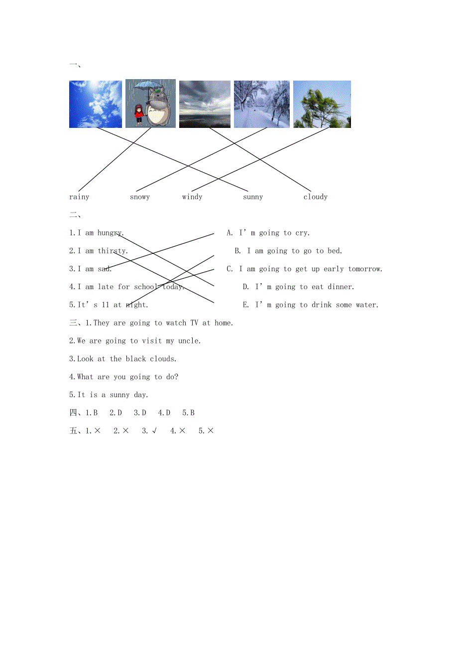 五年级英语下册 Unit 11 Weather Lesson 1 Enjoy the Story同步练习 北师大版（三起）.doc_第3页