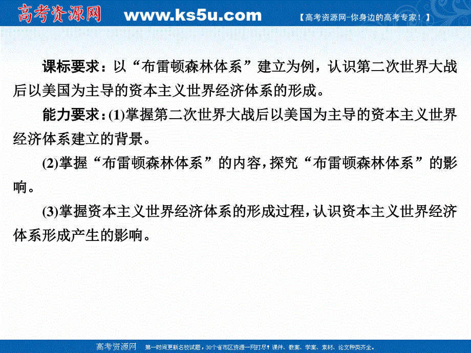 2020-2021学年人民版历史必修2作业课件：8-1 二战后资本主义世界经济体系的形成 .ppt_第3页