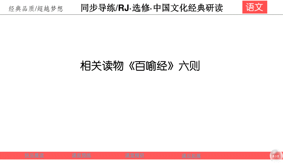 2019-2020学年人教版高中语文选修中国文化经典研读同步导练课件：5-《百喻经》六则 .ppt_第3页