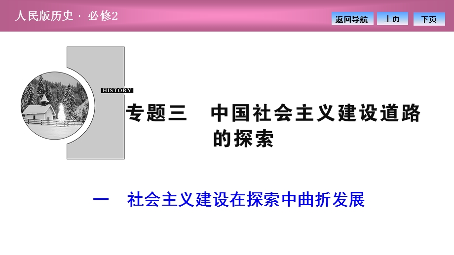 2020-2021学年人民版历史必修2课件：专题三 一　社会主义建设在探索中曲折发展 .ppt_第1页