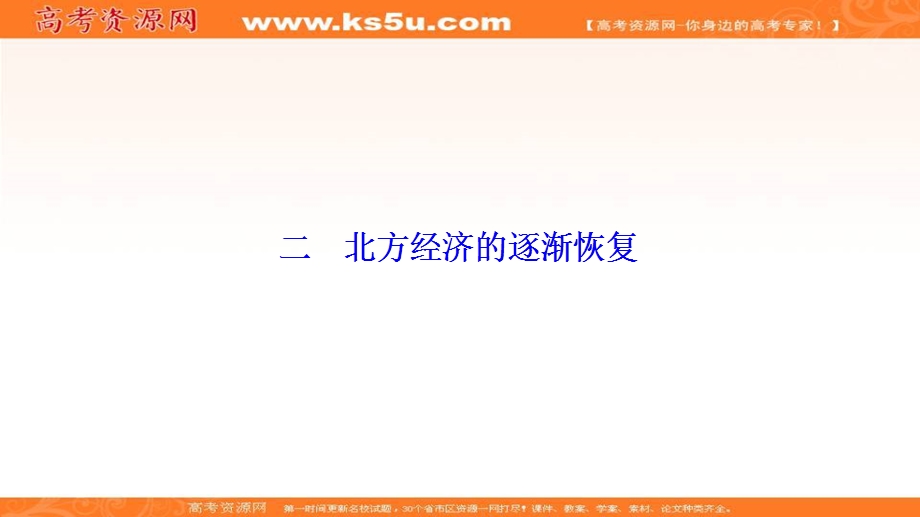 2020-2021学年人民版历史选修1课件：专题三 二　北方经济的逐渐恢复 .ppt_第1页