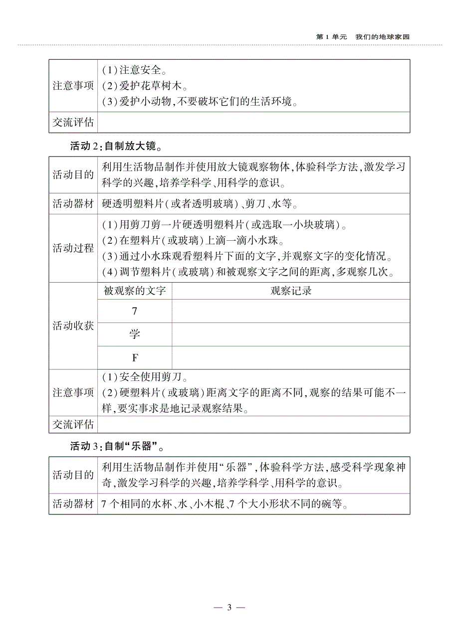 一年级科学上册 第一单元 我们一起学科学 1 走进科学课同步作业（pdf无答案）（新版）青岛版六三制.pdf_第3页