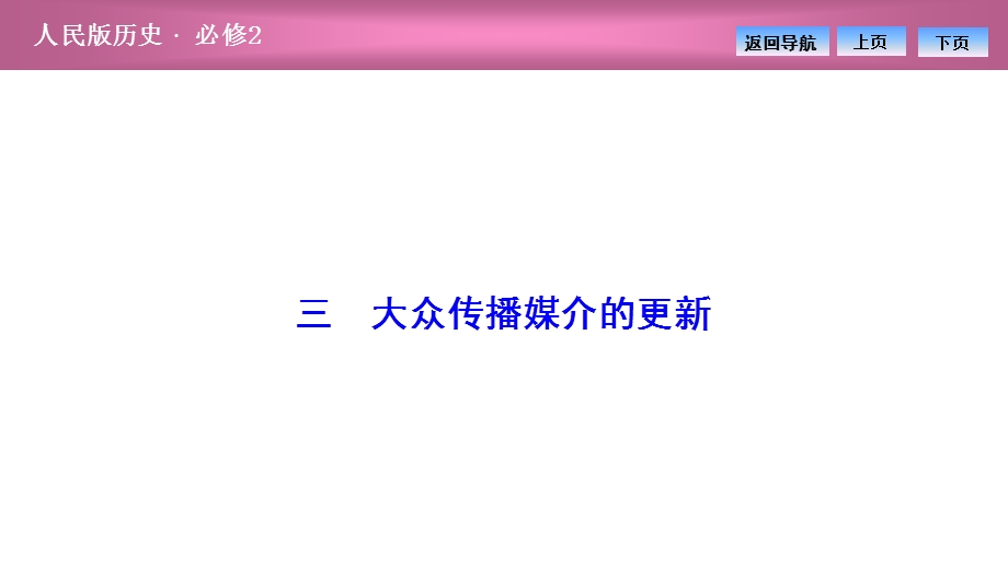 2020-2021学年人民版历史必修2课件：专题四 三　大众传播媒介的更新 .ppt_第1页