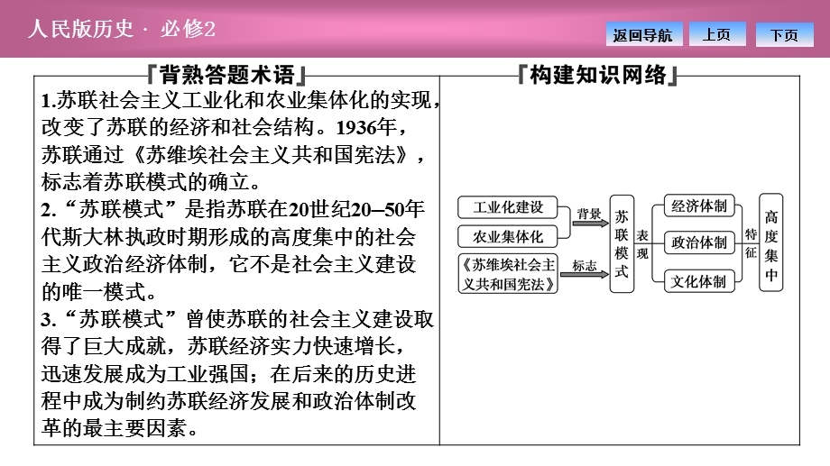 2020-2021学年人民版历史必修2课件：专题七 二　苏联模式的社会主义建设道路 .ppt_第2页