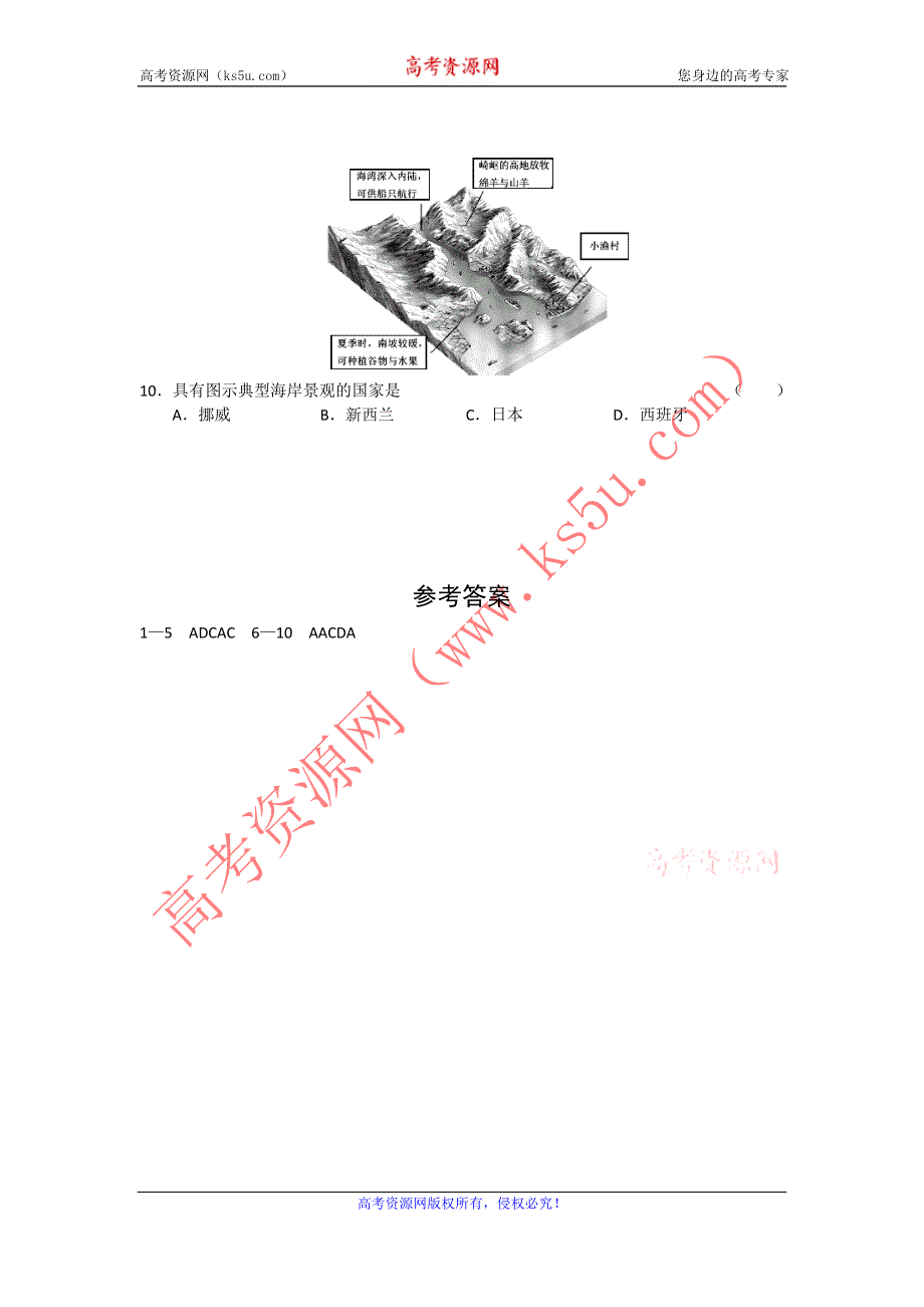 11-12学年高三地理复习 地理精练6.doc_第3页