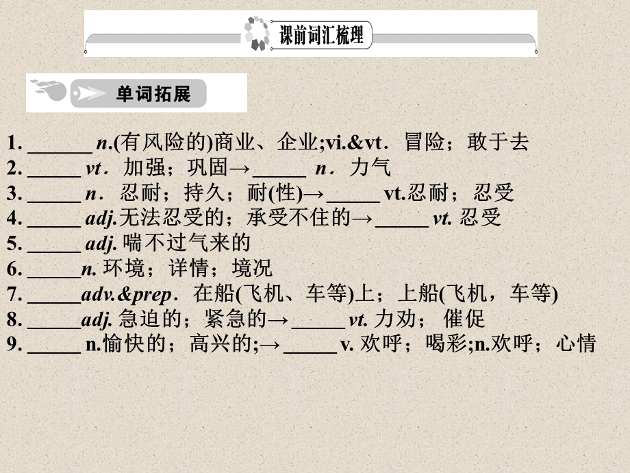 2012届高三高考英语复习人教版课件选修10 UNITS1-2.ppt_第2页