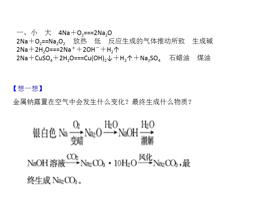 2012届高三高考第一轮复习课件化学人教版第03章 金属及其化合物 第1节 钠及其重要化合物.ppt_第3页