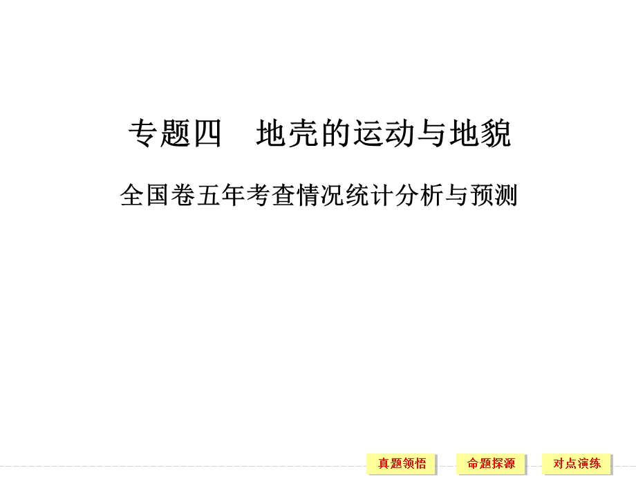 2017届高考地理二轮复习（全国通用）课件 第二部分 二轮专题突破专题四　地壳的运动与地貌 考点一 .ppt_第1页