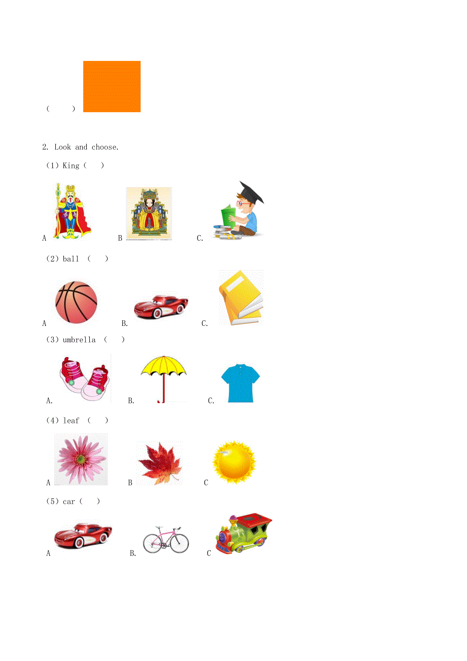 一年级英语下册 Unit 3 What color is your bag Lesson 12学案（无答案） 北京版.docx_第3页