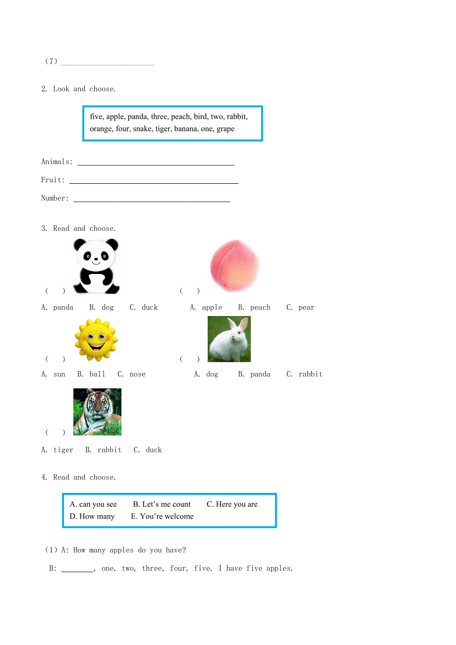 一年级英语下册 Unit 4 How many stars can you see Lesson 16学案（无答案） 北京版.docx_第3页