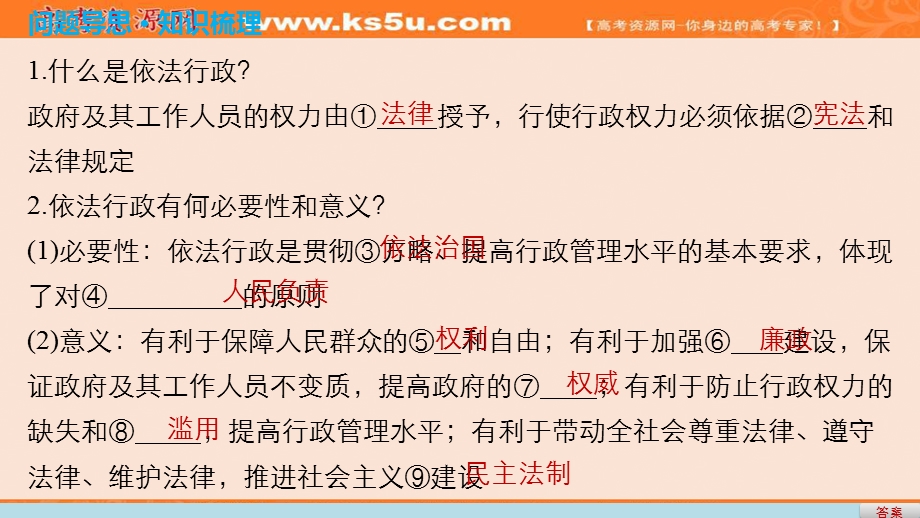 2017届高考政治二轮复习（课件）专题复习：专题六　为人民服务的政府 考点二 .ppt_第2页