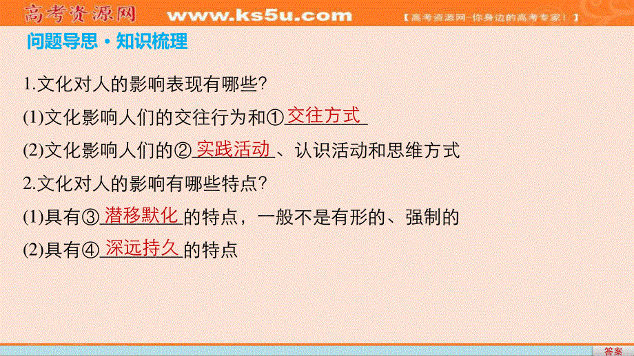 2017届高考政治二轮复习（课件）专题复习：专题九　文化与生活 考点二 .ppt_第2页