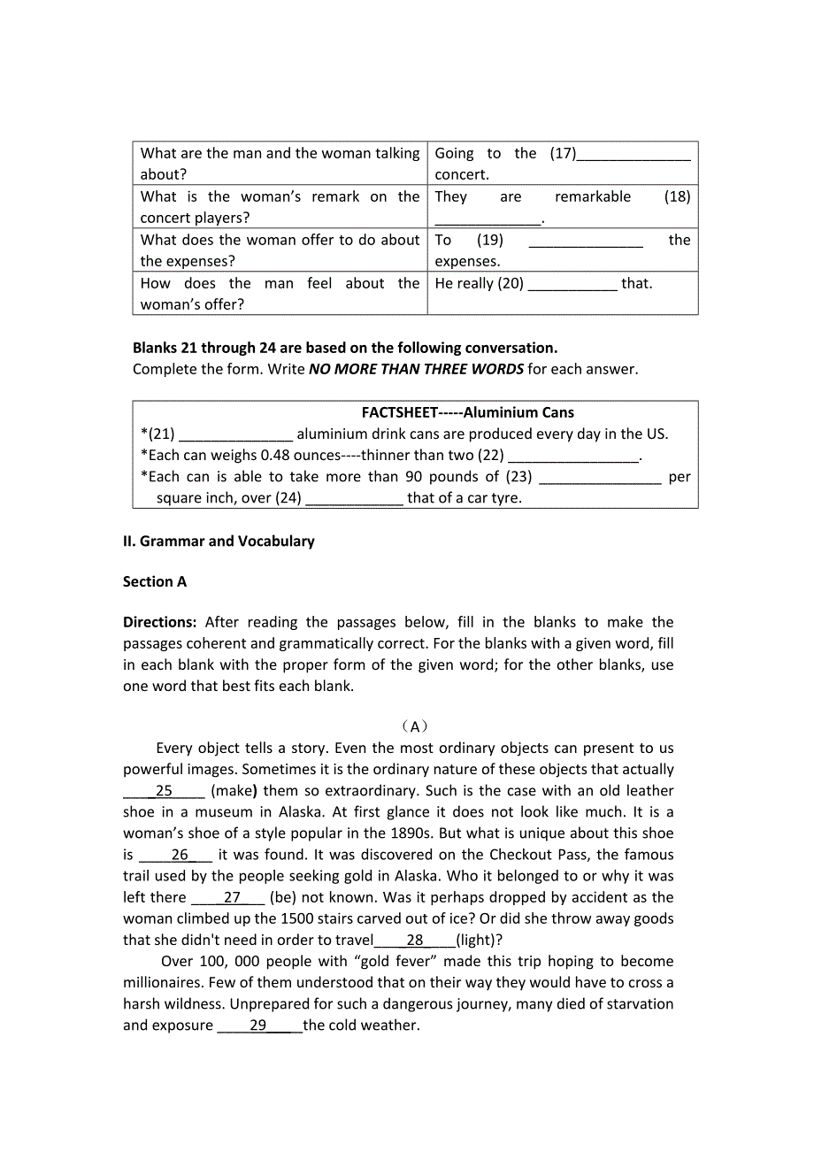 上海市复旦附中2015届高三第二学期第二次综合测试英语试题 WORD版含解析.doc_第3页