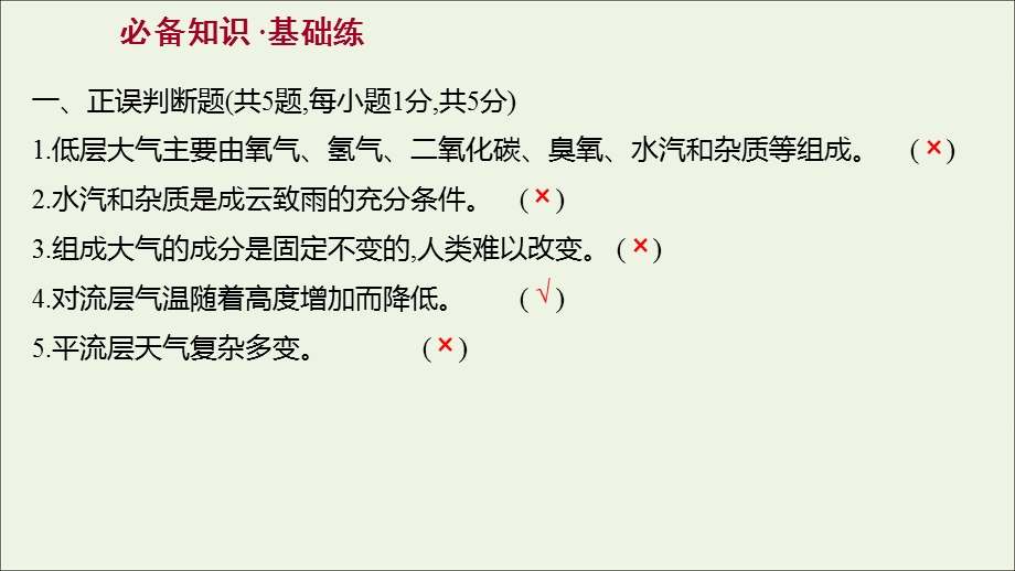 2021-2022学年新教材高中地理 第二章 地球上的大气 第一节 大气的组成和垂直分层作业课件 新人教版必修第一册.ppt_第2页