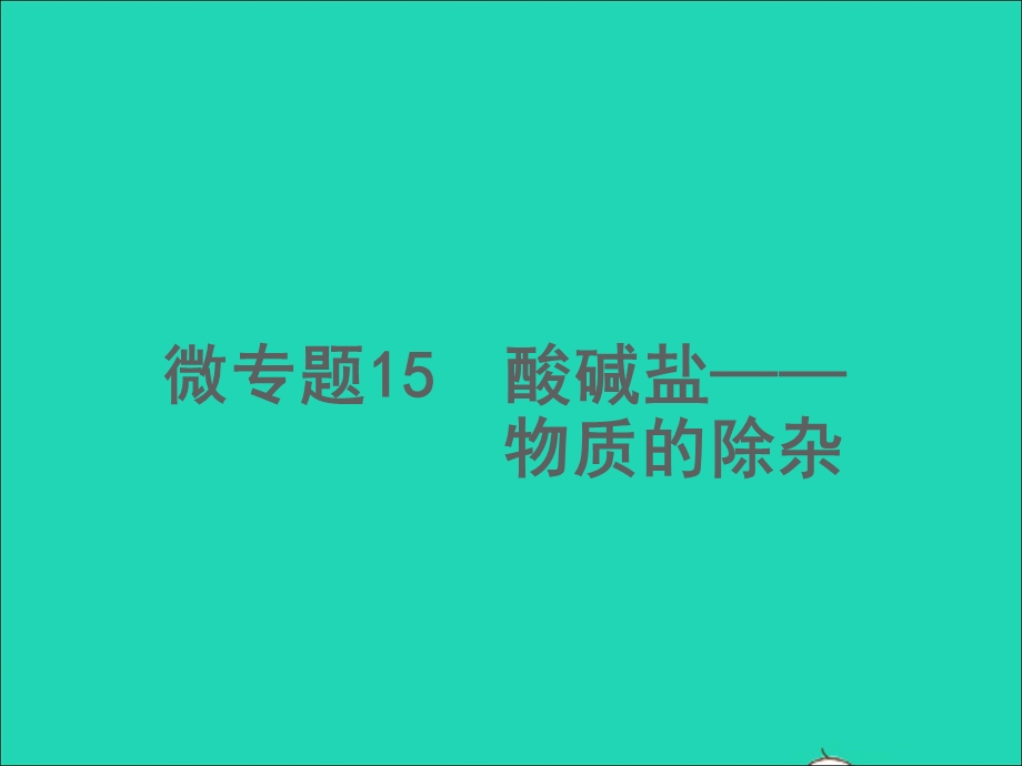 2022中考化学 微专题15 酸碱盐——物质的除杂（精讲本）课件.ppt_第1页