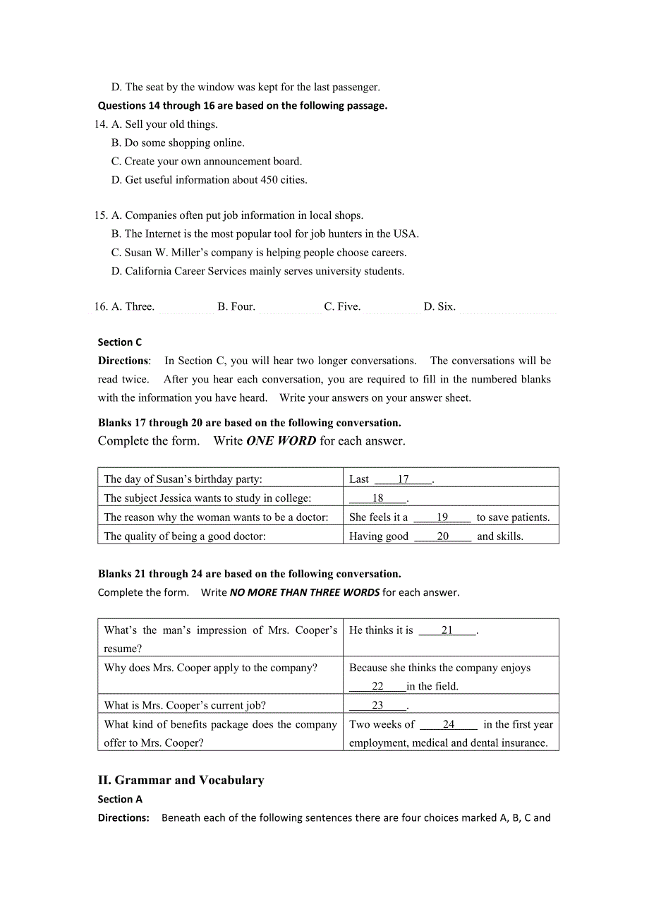 上海市奉贤区2012届高三4月调研考试（二模）英语试题.doc_第3页