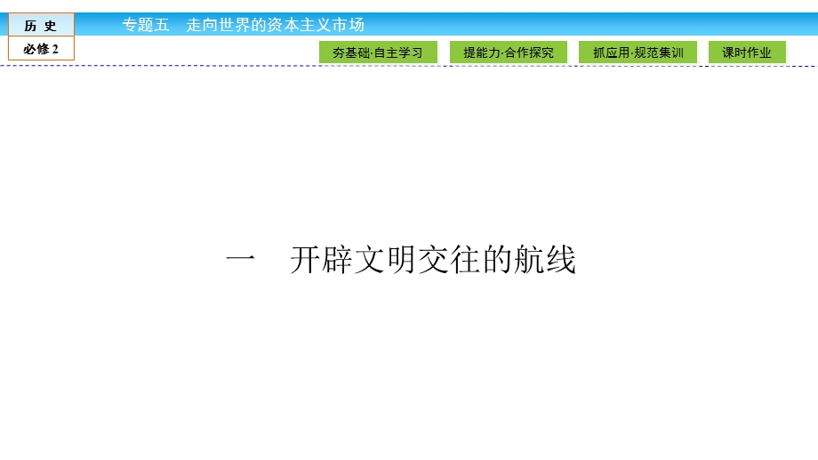 2019-2020学年人民版历史必修二培优学案课件：专题5 走向世界的资本主义市场5-1 .ppt_第2页