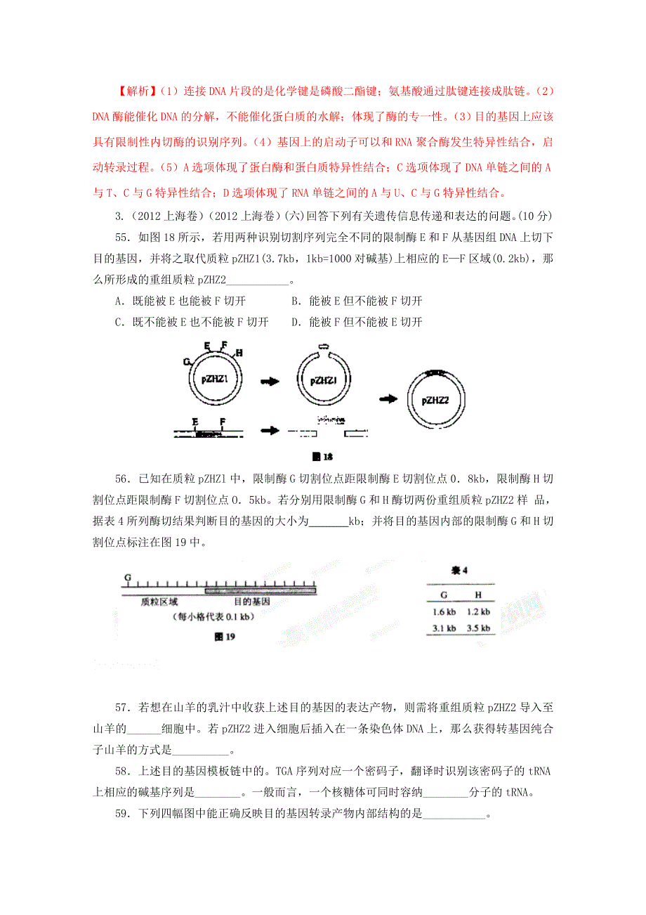 专题03 遗传的分子基础及变异、进化（3年高考）-备战2014年高考生物大题狂做系列（第01期） WORD版含解析.doc_第3页