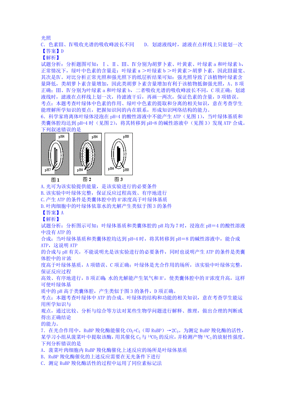 上海市松江区2016届高三上学期期末考试生物试题 WORD版含解析.doc_第3页