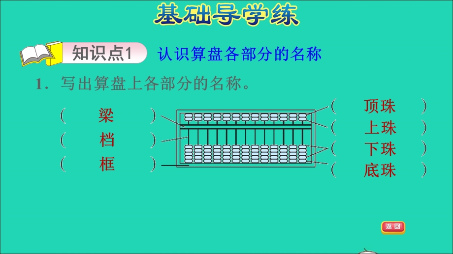 2022二年级数学下册 第3单元 认识1000以内的数第4课时 用算盘表示数习题课件 冀教版.ppt_第3页