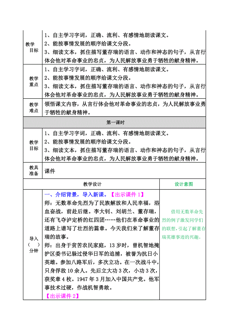 13 董存瑞舍身炸暗堡 导学案.doc_第1页