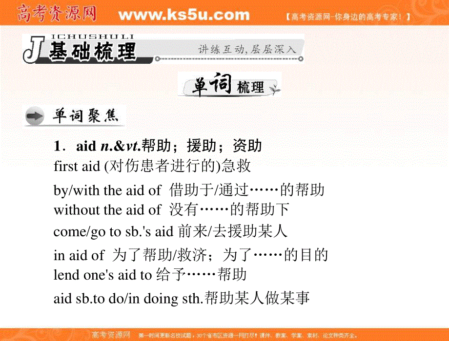 2013届高考英语一轮复习课件：第一部分 必修五 UNIT 5 FIRST AID（人教版广东专用）.ppt_第2页