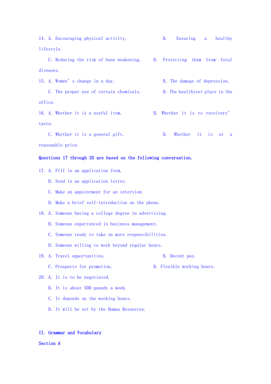 上海市虹口区2019届高三上学期期末教学质量监控英语试题 WORD版含答案.doc_第3页