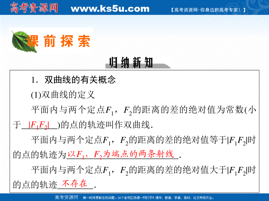 2019-2020学年数学人教A版选修1-1课件：2-2-1双曲线及其标准方程 .ppt_第3页