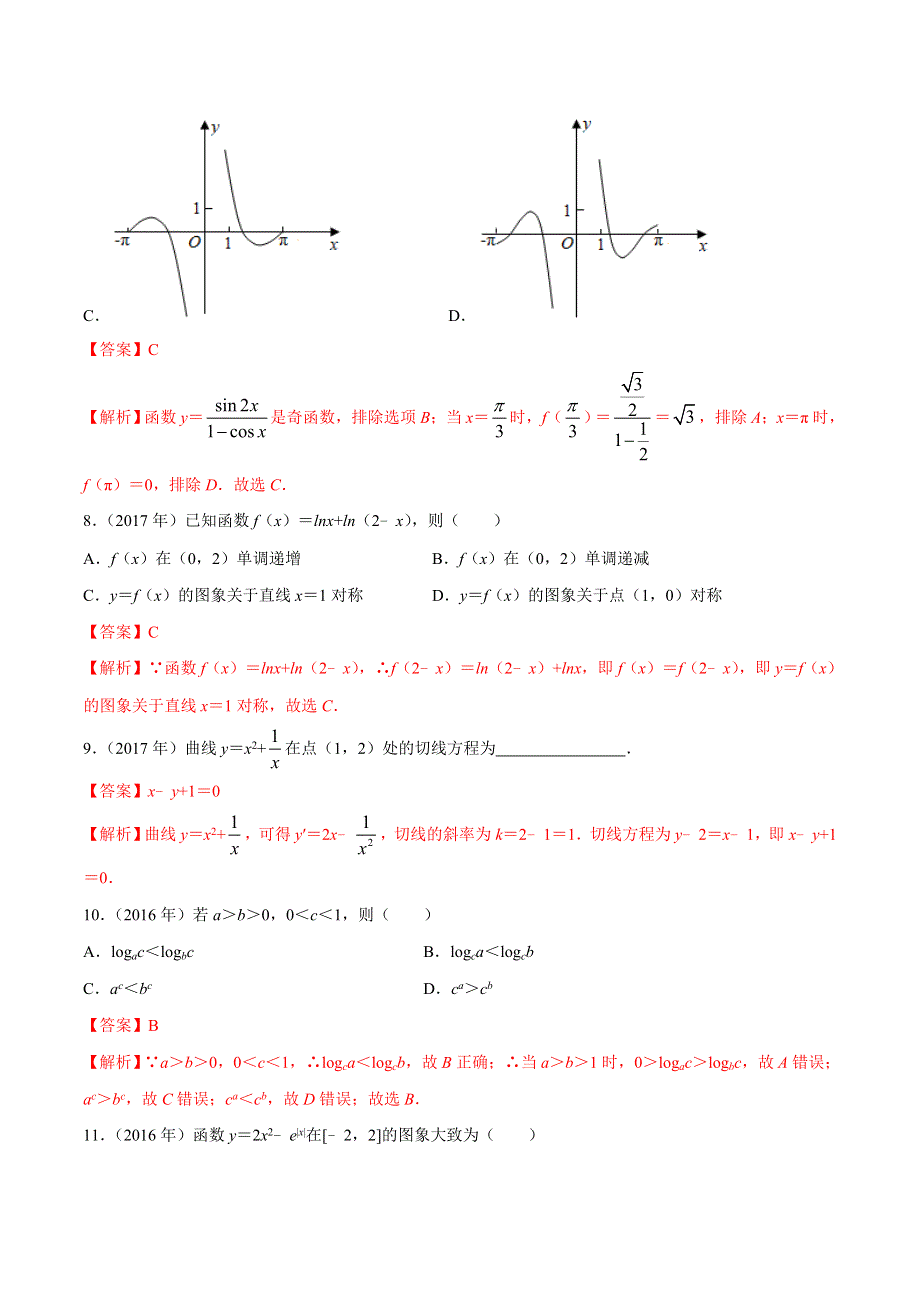 专题15 函数与导数（1）-2010-2019学年高考新课标全国I卷数学（文）真题分类汇编 WORD版含解析.doc_第3页