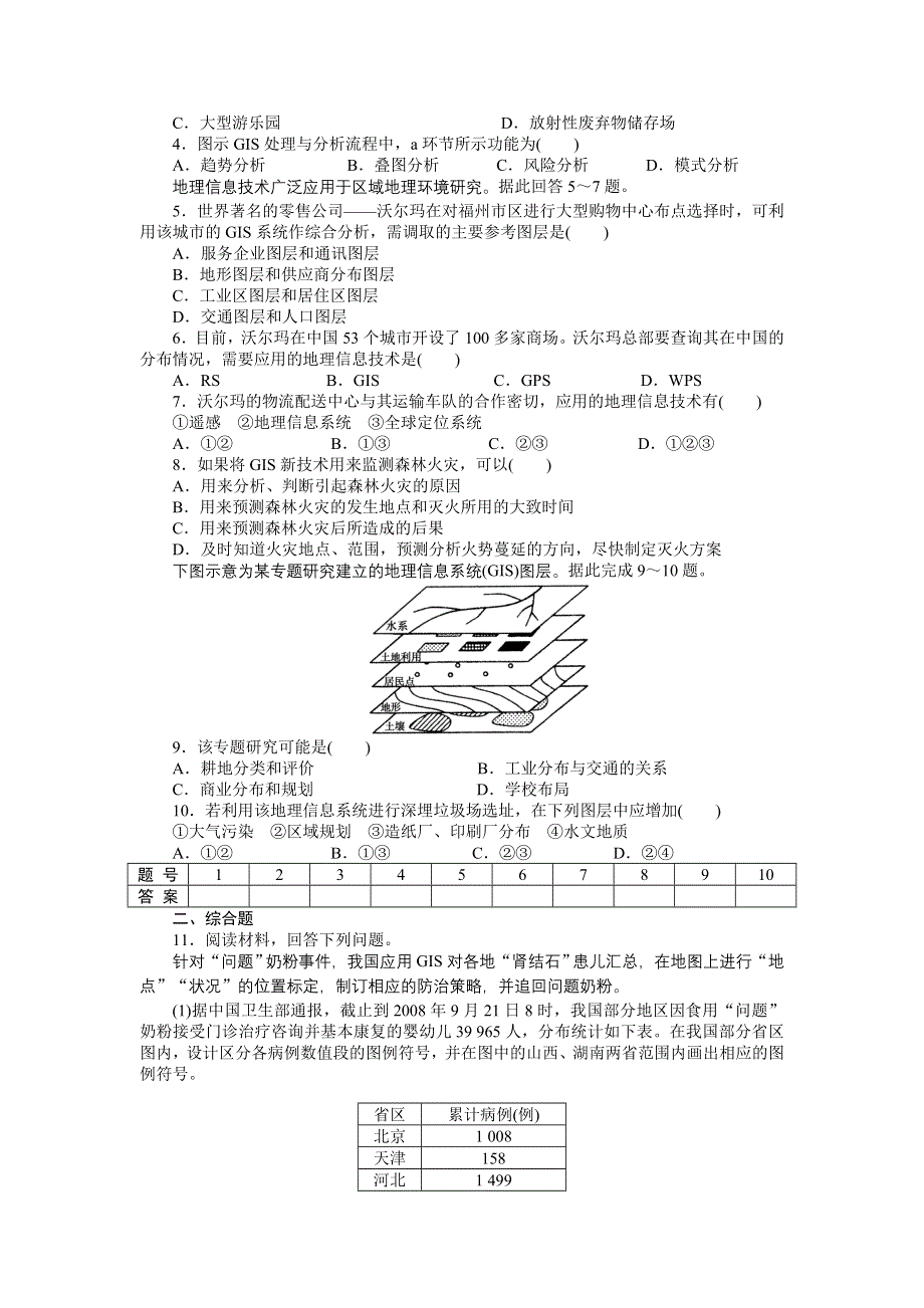 2015-2016高二地理中图版必修三课时作业与单元检测：第三章 第三节 第2课时 地理信息系统在城市管理中的应用 WORD版含解析.docx_第3页