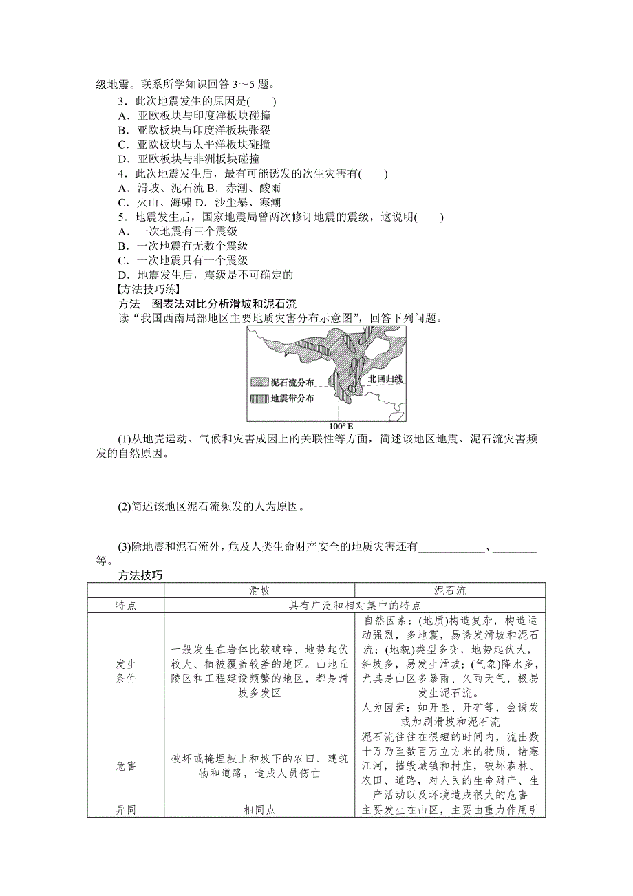 2015-2016高二地理湘教版选修5课时作业：第一章 第二节 第2课时 地质灾害 WORD版含解析.docx_第2页