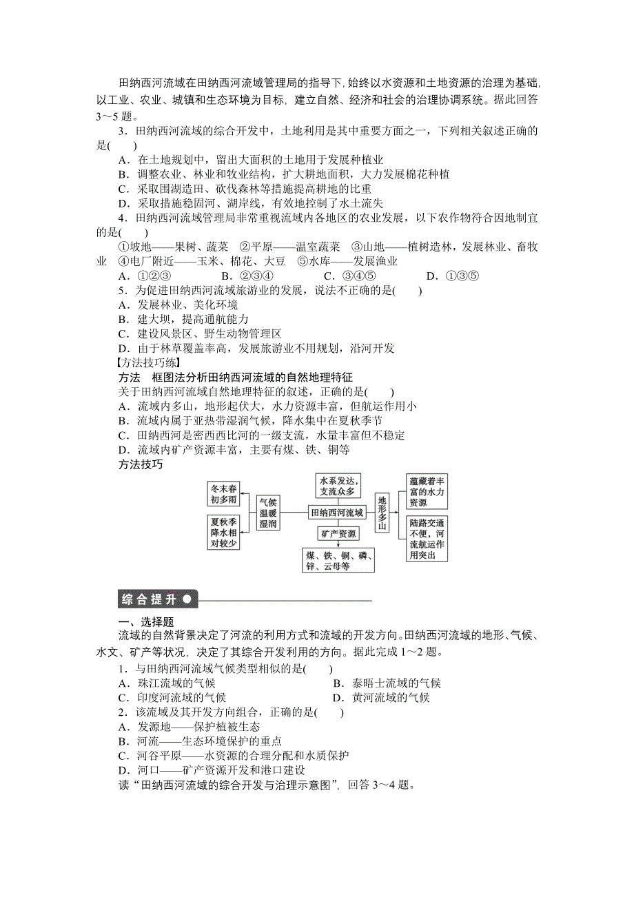 2015-2016高二地理中图版必修三课时作业与单元检测：第二章 第二节 第1课时 田纳西河流域的自然概况和开发治理过程 WORD版含解析.docx_第2页