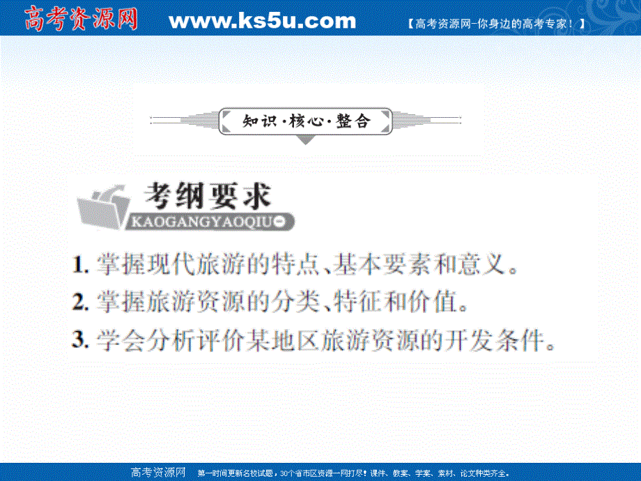 2017年高考地理（人教版）一轮复习课件-第十九章 旅游地理（选修3）19-1 .ppt_第2页