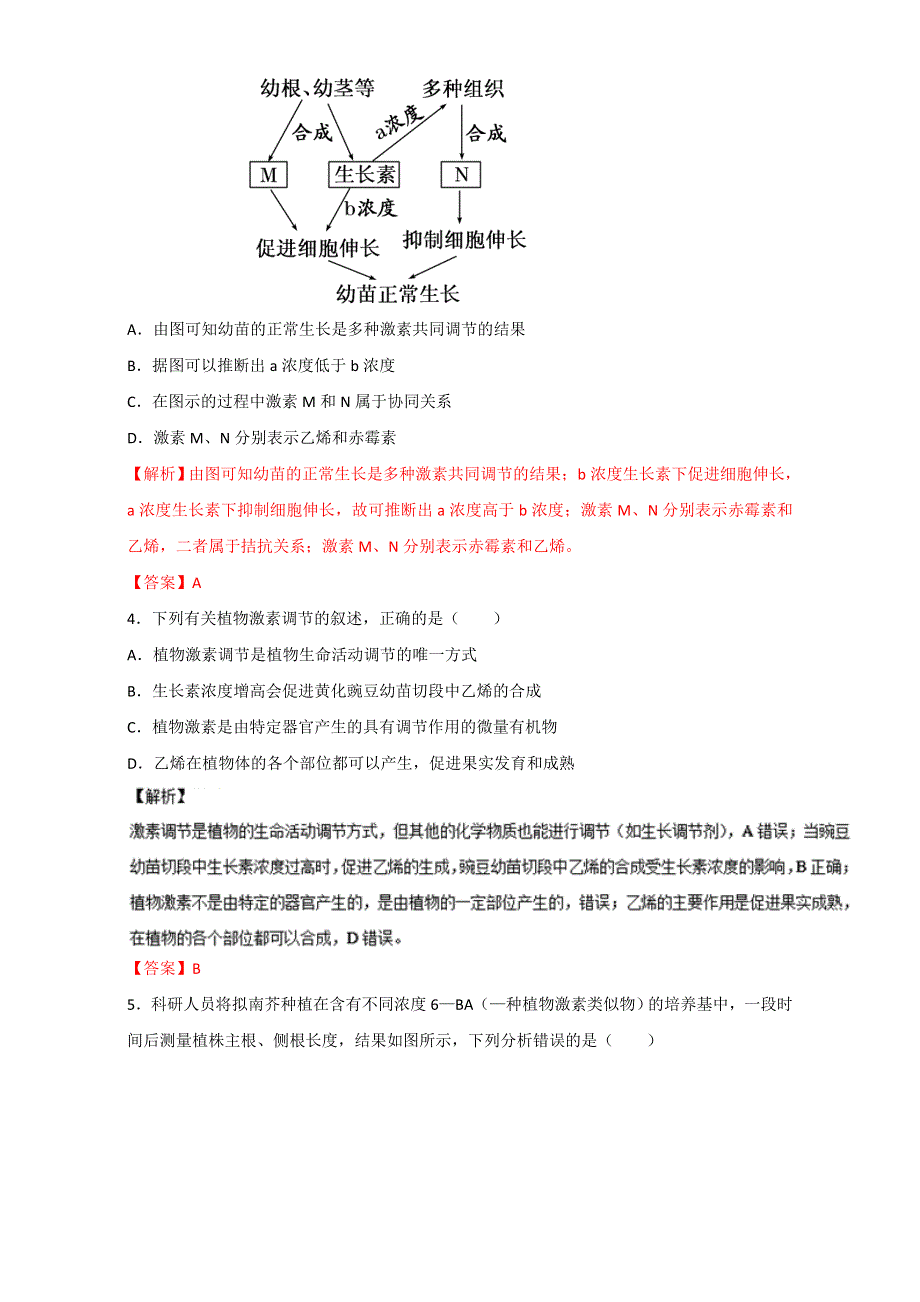 专题28 植物的激素调节（测）通用版-2017年高考生物一轮复习讲练测（解析版）WORD版含解析.doc_第2页