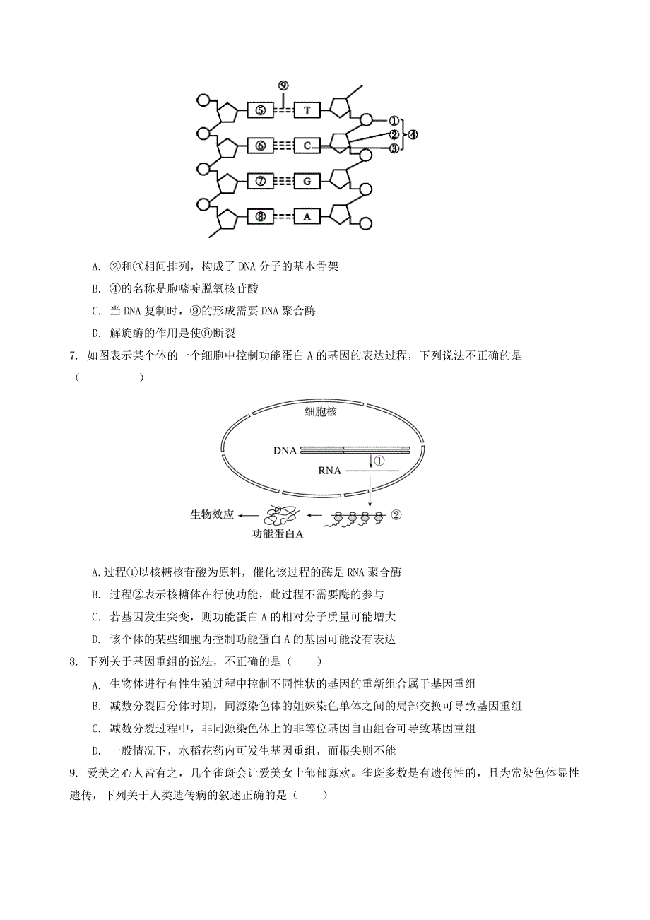 福建省莆田第一中学2021届高三生物上学期期中试题.doc_第2页