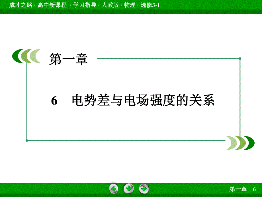 2016年春高中物理人教选修3-1课件 第1章 6电势差与电场强度的关系 .ppt_第3页