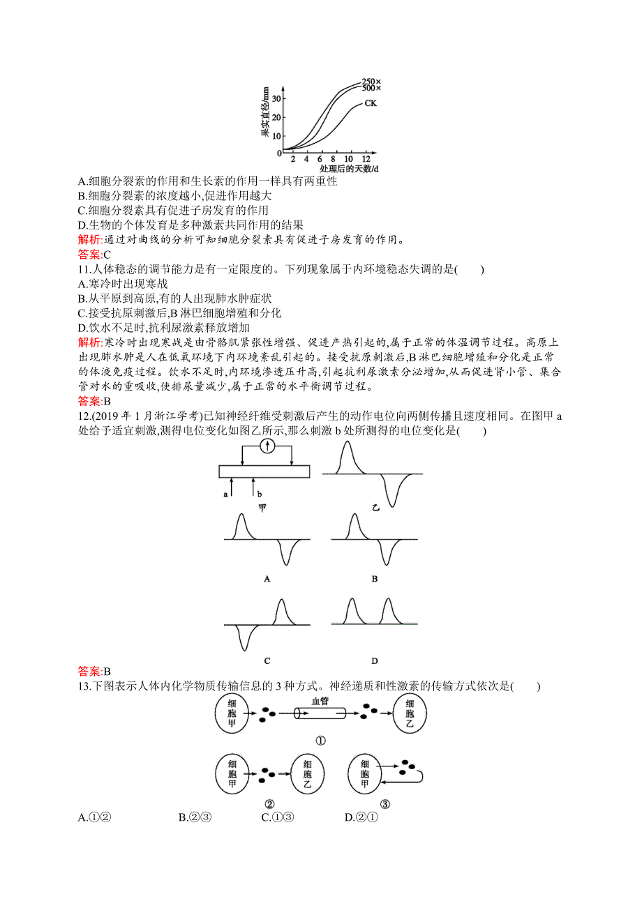 2019-2020学年新培优同步北师大版高中生物必修三练习：第1、2章检测 WORD版含解析.docx_第3页