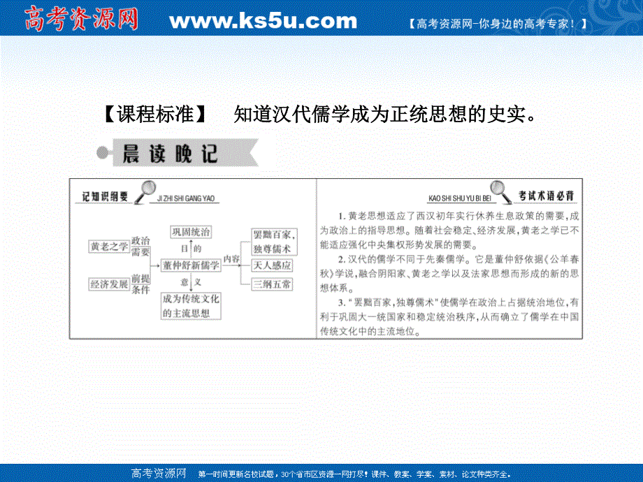 2020-2021学年历史岳麓版必修3课件：第3课　汉代的思想大一统 .ppt_第3页