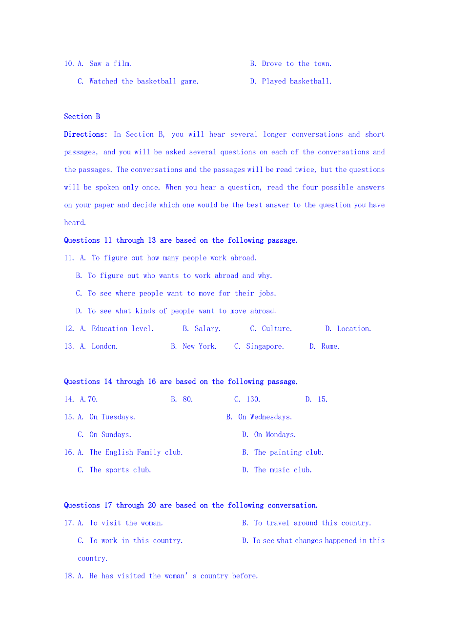 上海市金山中学2017-2018学年高一10月月考英语试题 WORD版含答案.doc_第2页