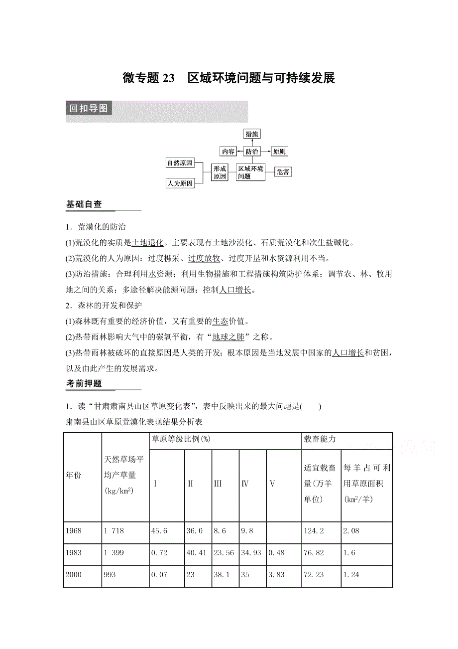 2015届高三地理二轮复习：专题三 微专题23.docx_第1页