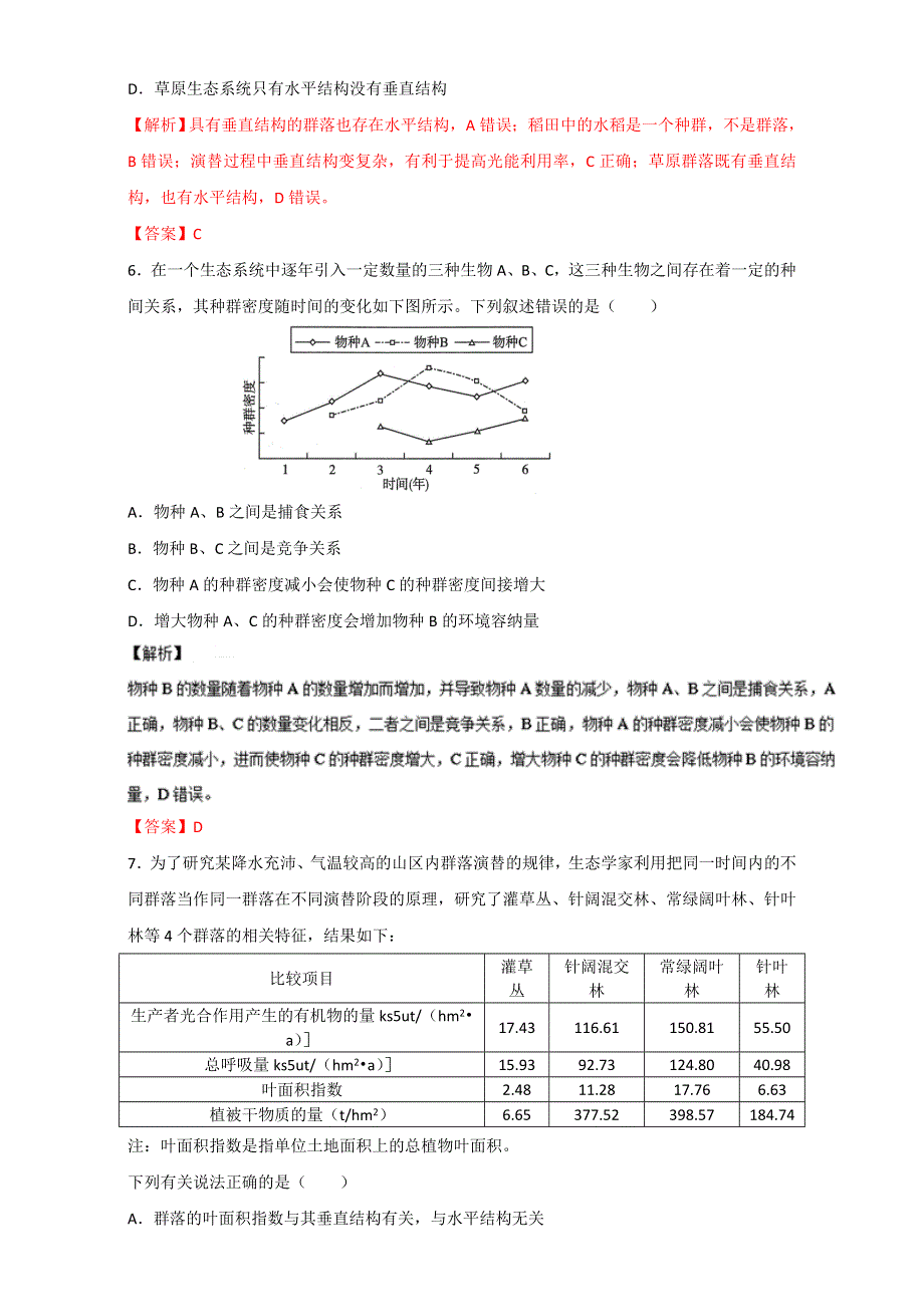 专题30 群落的结构与演替（测）通用版-2017年高考生物一轮复习讲练测（解析版）WORD版含解析.doc_第3页