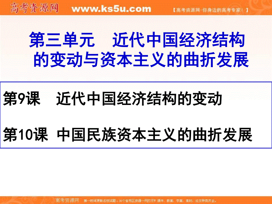 2016年湖南省长沙市周南中学人教版高一历史必修二课件：第9课 近代中国经济结构的变动.ppt_第1页