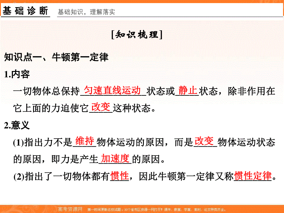 2017年高考物理全国I一轮复习课件：第3章 基础课时6 牛顿第一定律　牛顿第三定律 .ppt_第3页