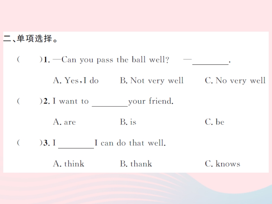 2022五年级英语上册 Module 6 Unit１You can play football well习题课件 外研版（三起）.ppt_第3页