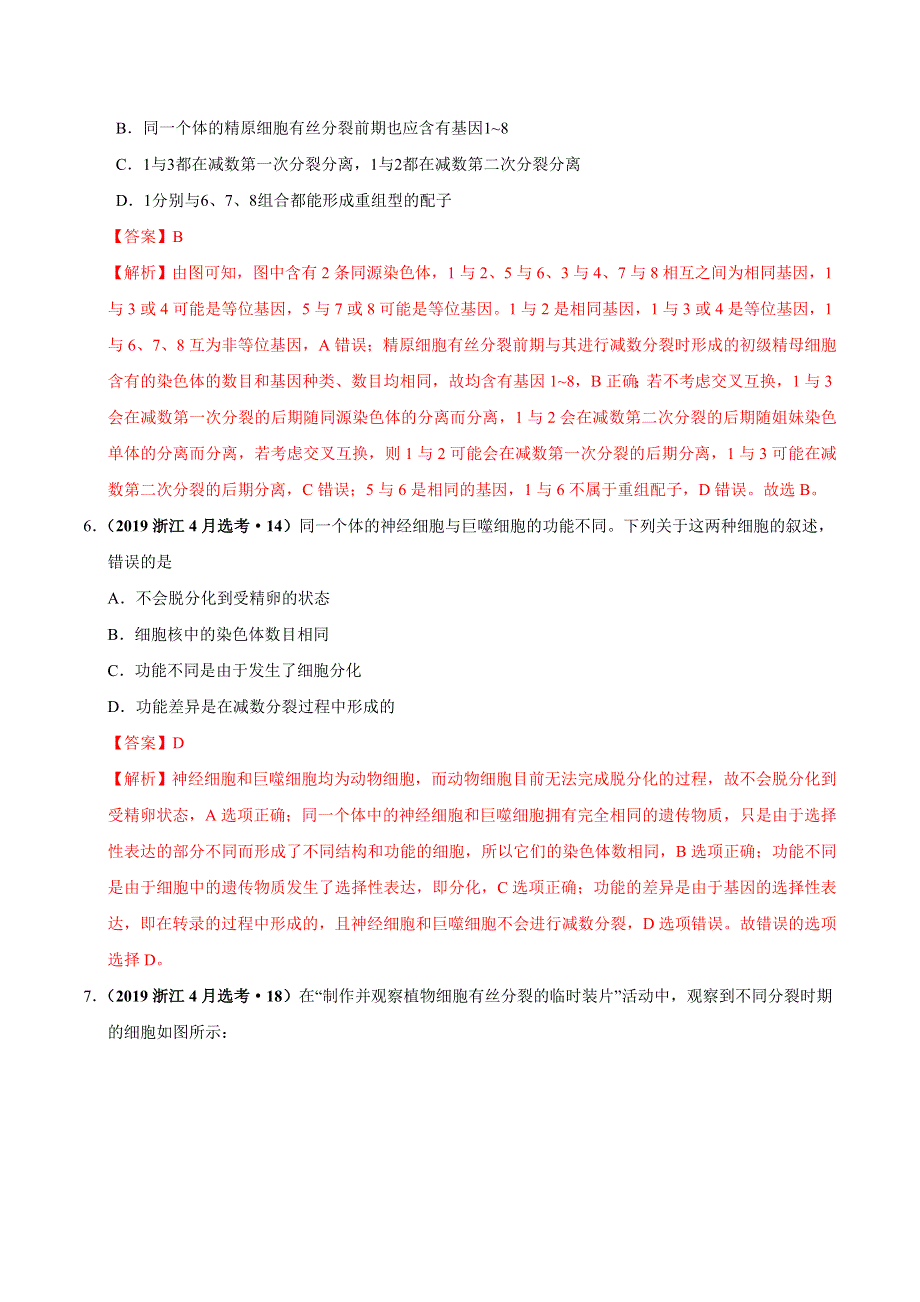 专题04 细胞的生命历程-三年（2017-2019）高考真题生物分项汇编 WORD版含解析.doc_第3页