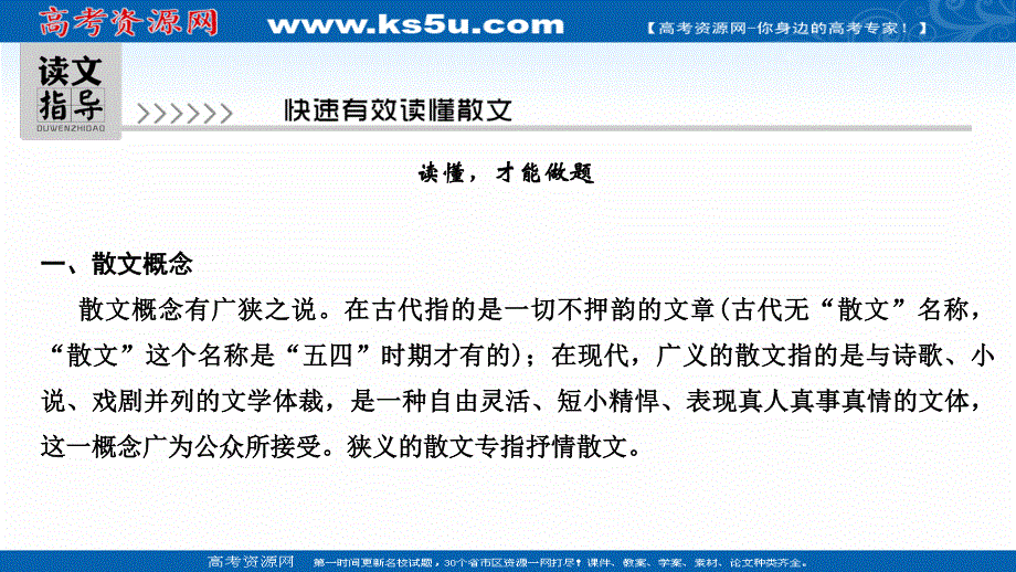 2021届新高考语文一轮总复习课件：散文阅读 读文指导 快速有效读懂散文 .ppt_第2页