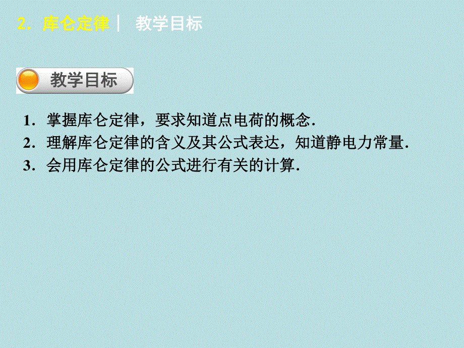 2015-2016学年高二物理人教版选修3-1课件：库仑定律 .ppt_第2页