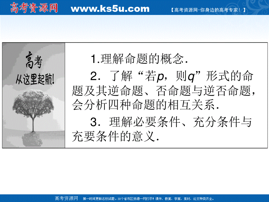 2012届高考数学理一轮复习精品课件（人教A版）：1.2 命题及其关系.ppt_第2页