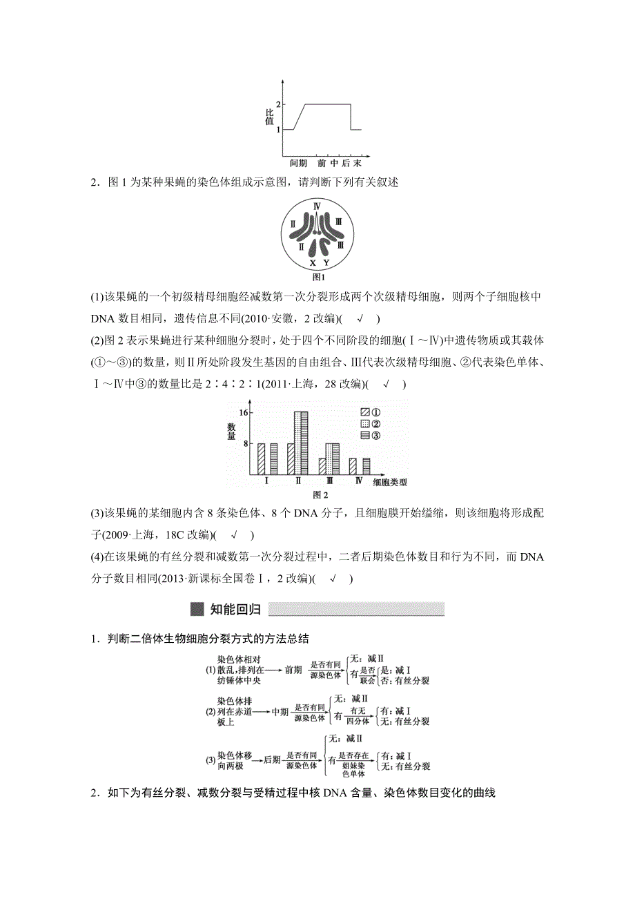 2015版《步步高》高中生物人教版考前三个月知识专题强化练习 专题4细胞的生命历程.docx_第2页